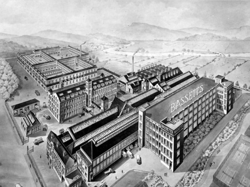 George Bassett and Co factory in Owlerton, Sheffield, illustrated some time between 1920 and 1939