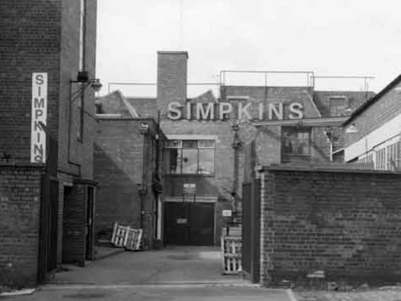 A. L. Simpkins and Co confectioners, on Hunter Road, Sheffield, as seen from the rear on Roselle Street, Hillsborough, in 1996