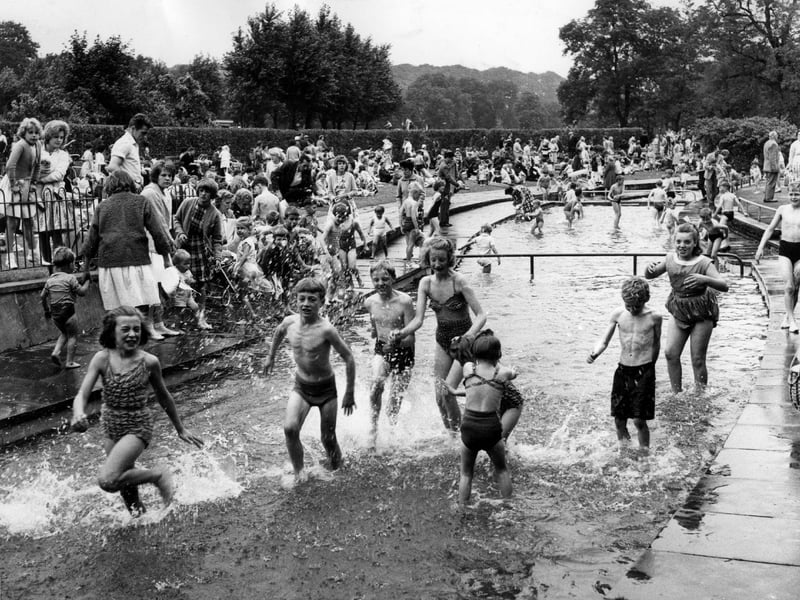 Splashing about at Millhouses Lido, Millhouses Park, Sheffield, in August 1962