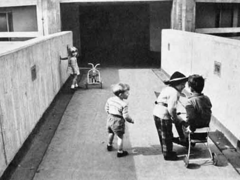 Children playing at Sheffield's Park Hill flats in the 1960s
