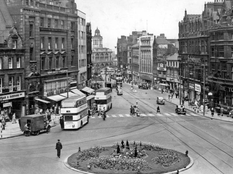 Fargate, Sheffield city centre, in 1956.