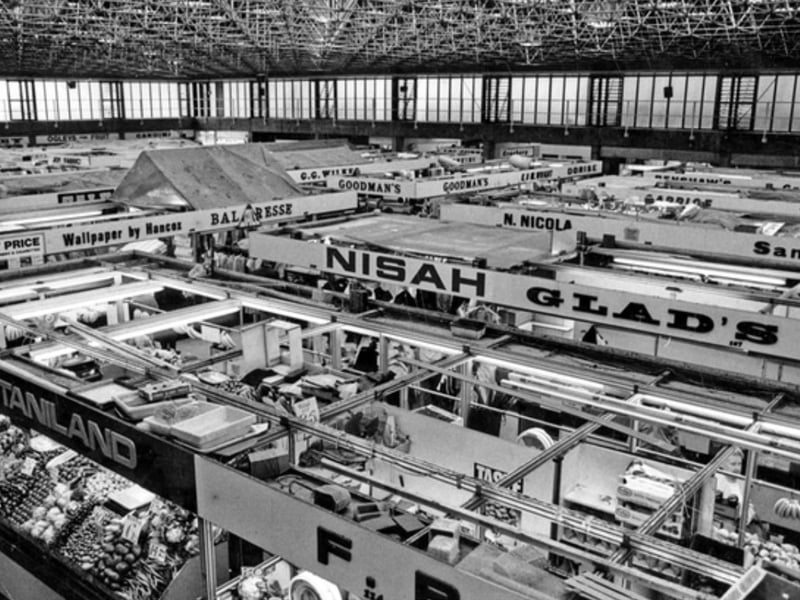 Inside Sheffield's old Sheaf Market in September 1985
