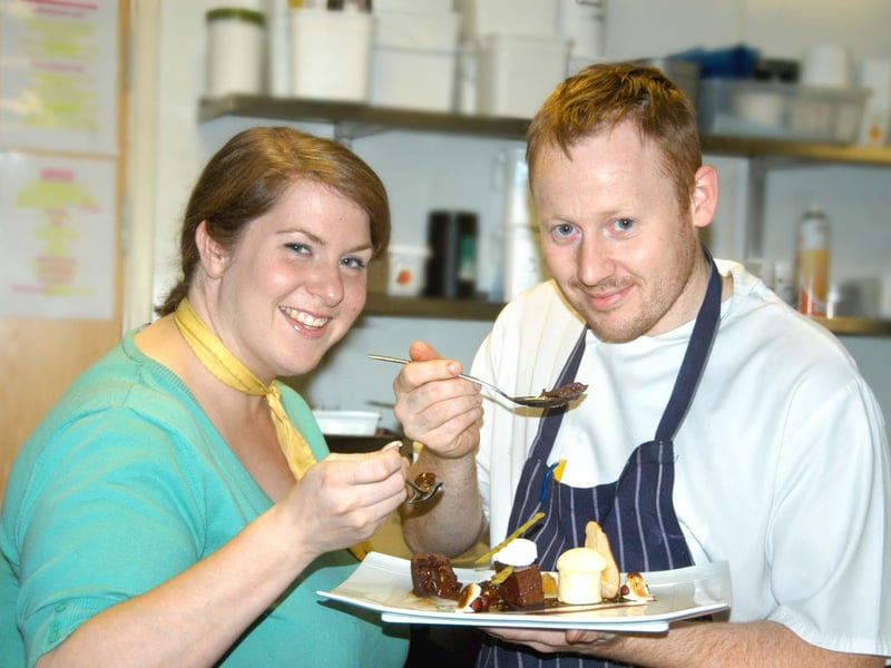 Seaham Hall head chef Kenny Atkinson and Durham County tourist officer Sarah Burn were trying out desserts as part of the Taste of Durham campaign in 2008.