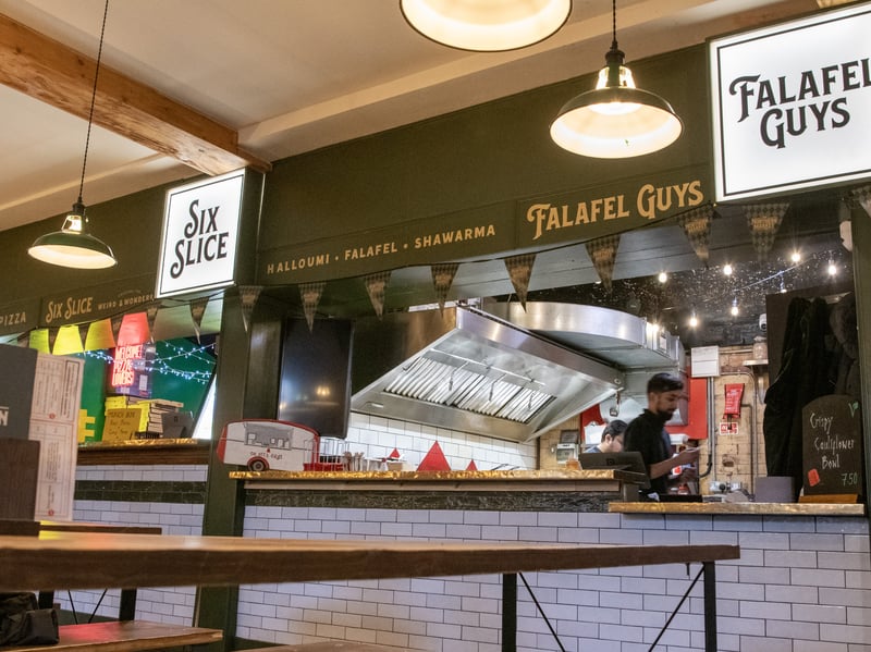 Falafel Guys, found at Northern Market, SALT on Granary Wharf, and on Briggate, serves delicious falafel and halloumi or chicken shawarma and halloumi wraps for £9.45.