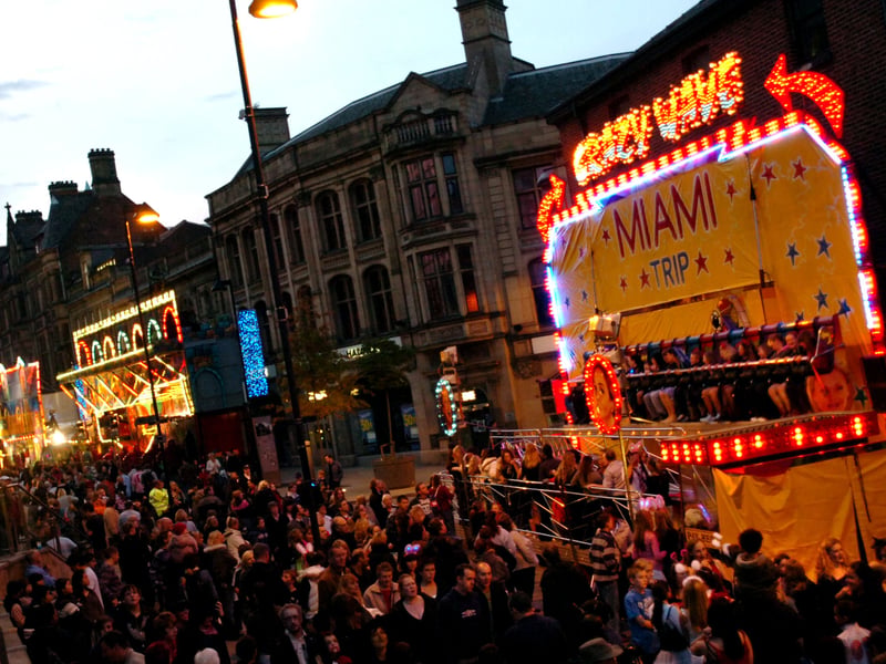 Huge crowds enjoy Fright Night, in Sheffield City Centre, in October 2006