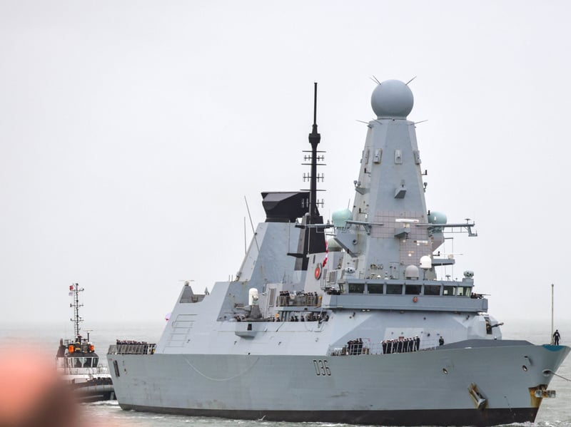 HMS Defender is currently alongside HMNB Portsmouth undergoing Power Improvement Project enhancements. The upgrades will involve replacing her old engines and improving her propulsion. She has been in the base for an extended period of time.