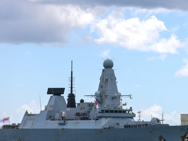 HMS Diamond remains alongside HMNB Portsmouth and has been since 2024. After an extensive deployment in the Red Sea, where she battled against Iranian-backed Houthi rebels in Yemen, she has been alongside the base undergoing Power Improvement Project upgrades.