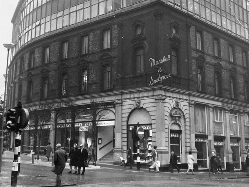 Marshall & Snelgrove department store was founded in 1837 and opened in Leeds in 1870 before closing just over 100 years later in 1971. It sold a wide range of clothes, furnishings, carpets, linoleum and many other things.