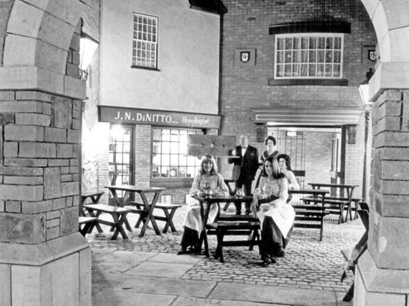 There was nowhere quite like the Stone House, on Church Street, Sheffield city centre, pictured here upon its opening in 1971. It featured a mock traditional courtyard, complete with stocks.