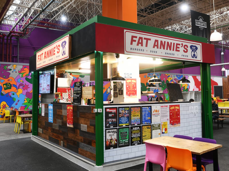 Fat Annie's is a meat-free street food spot in Leeds Kirkgate Market, serving burgers, hot dogs and sides. The business opened its permanent Leeds home in 2017 after starting out as a food cart.