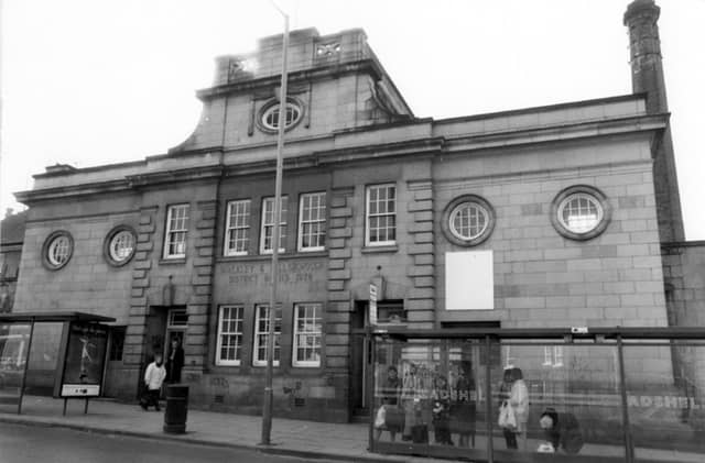 Hillsborough Swimming Baths, on Langsett Road, Sheffield, in 1991, the year they closed and were replaced by Hillsborough Leisure Centre. The building is now a Wetherspoons pub