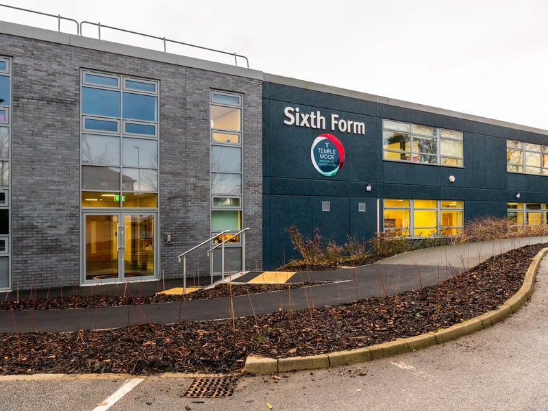 Temple Moor High School, located on Field End Grove, Halton, has 30.8% of pupils achieving AAB or higher.