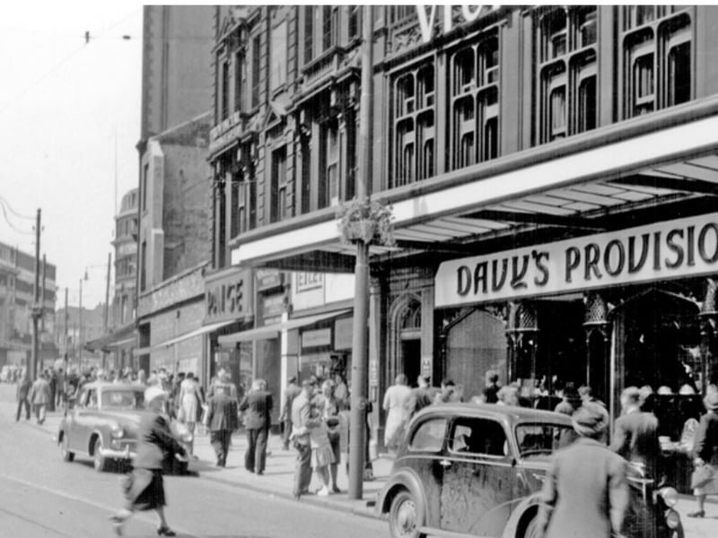 Davy's Provision Store, Fargate, Sheffield city centre, in 1956