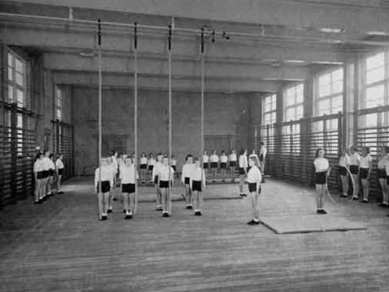 Climbing ropes were still very much part of PE lessons for many pupils in the 1980s. Shimmying up a rope was viewed as a vital skill back then, as students grappled with the fear of friction burns or plummeting onto the thin gym mats below. This photo was actually taken back in the 1930s, at Shirecliffe Council School in Sheffield but shows the sort of ropes children were tasked with climbing decades later.