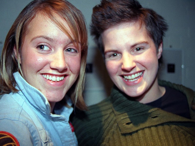 Sisters Anna and Charlet at the Forum, on Division Street, Sheffield city centre, in 2003