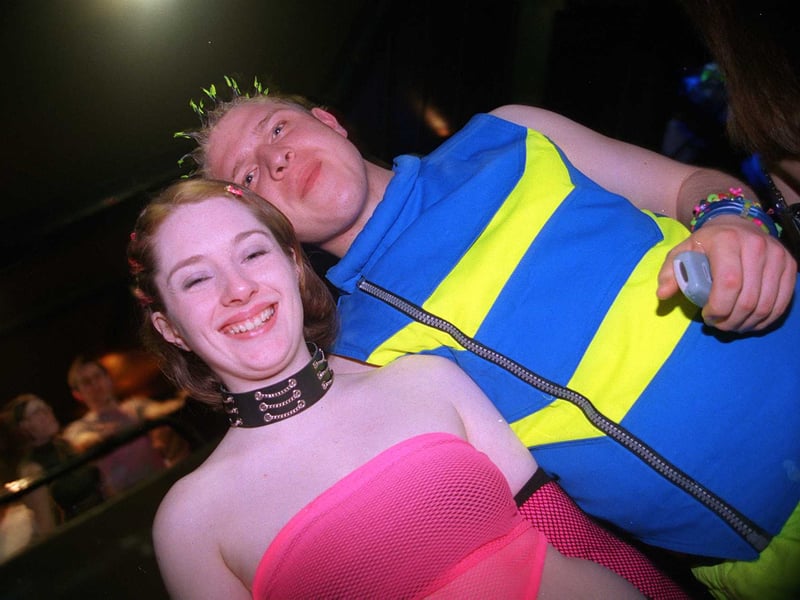 Beth and Alex at Gatecrasher, a night held monthly at The Republic nightclub in Sheffield city centre, in 2003