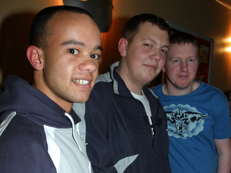 Steve Thomson, Matt Hunt and Danny Smith at the Cavendish, West Street, Sheffield, in 2004
