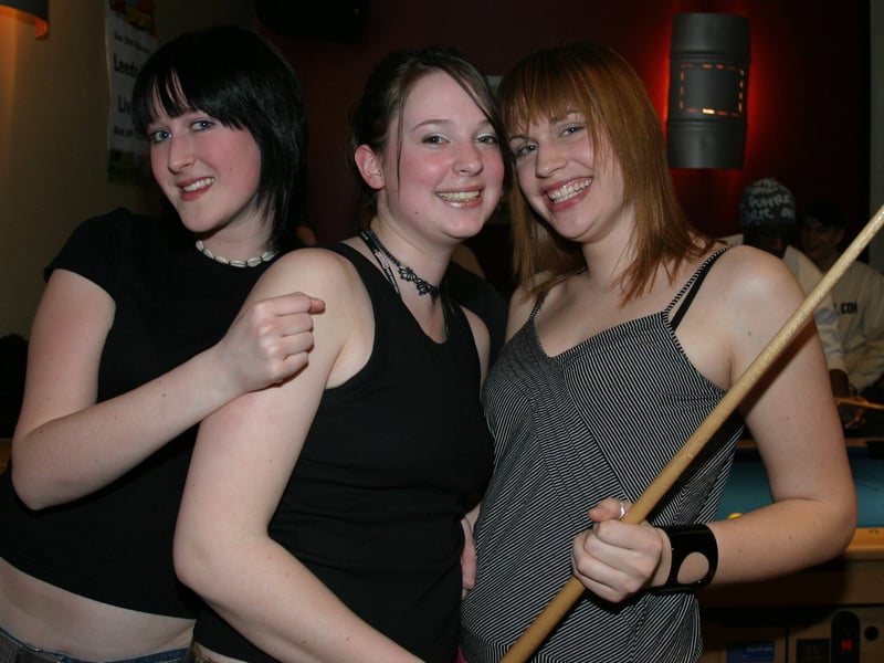Caroline, Claire and Sarah at the Cavendish, West Street, Sheffield, in 2004