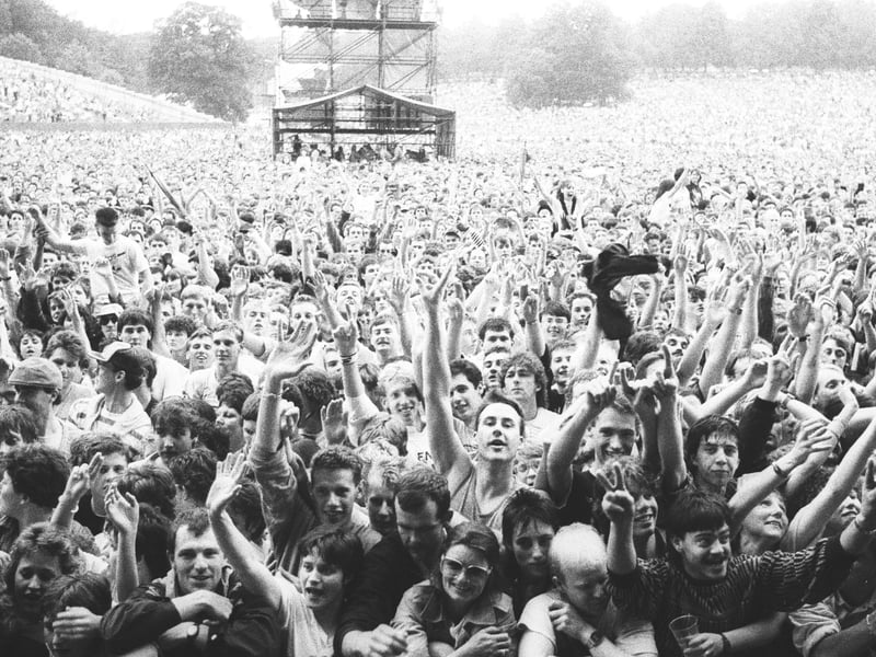 Fans watching Genesis at Roundhay Park, Leeds, in July 1987