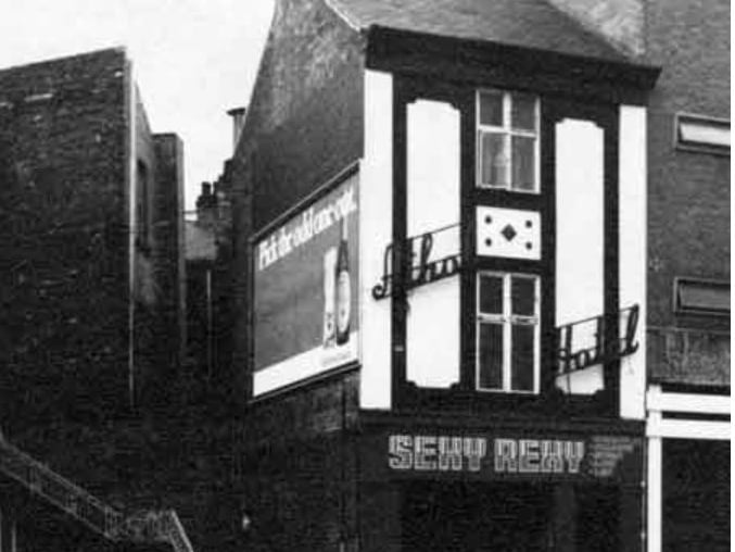 The rear entrance to Sheffield's Sexy Rexy nightclub, on Charles Street, which was a popular venue during the 70s