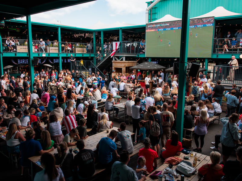 Stack has one of the biggest screens in the city for the games. You can book a bench in advance. There's also walk ups but it's first come, first served for seats.