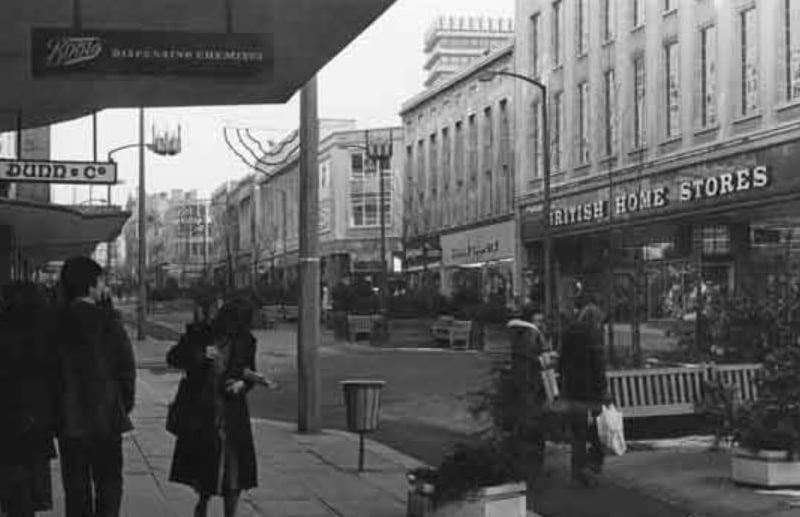 British Home Stores, pictured here on The Moor, Sheffield, in 1982, was a popular department store. The last BHS stores in the UK closed in August 2016, bringing to an end 88 years on the British high street.