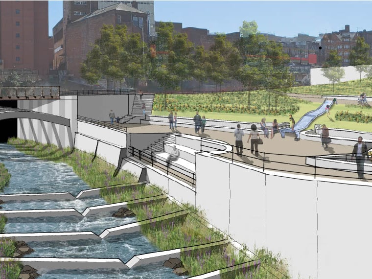 How the River Sheaf will look when the park opens.