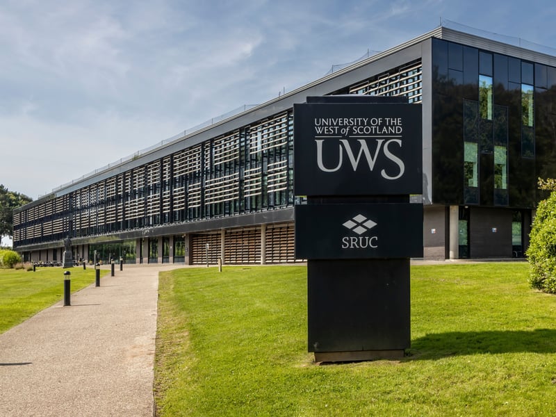The University of the West of Scotland has ranked 128th on the UK table, down one place from last year. It ahs an overall score of 34 per cent.