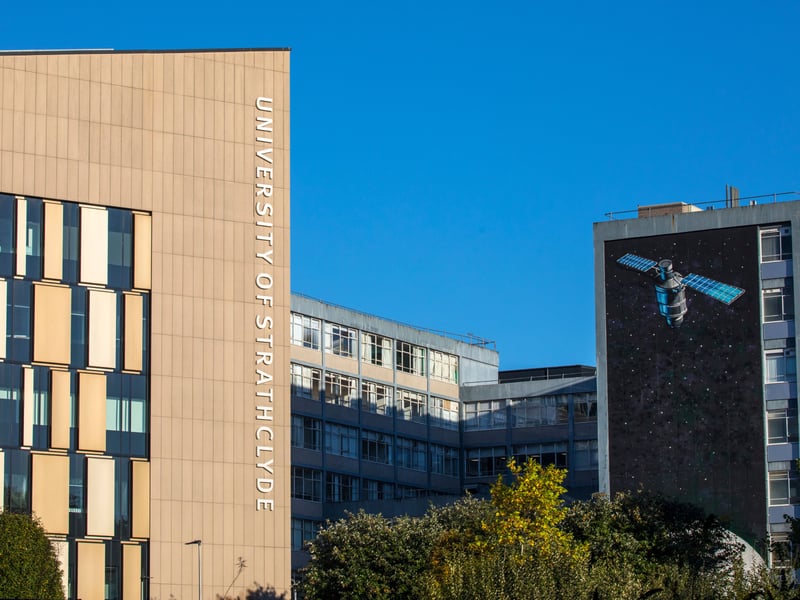 Third place in Scotland, and 17th place UK-wide, goes to the University of Strathclyde, in Glasgow. It's up two places on last year, scoring 66.1 points and with 89.7 per cent of students happy with the standard of teaching offered.