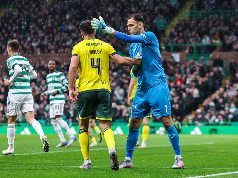 The Austrian goalkeeper misses the clash with Celtic following his red card in last week's derby defeat against Hearts.