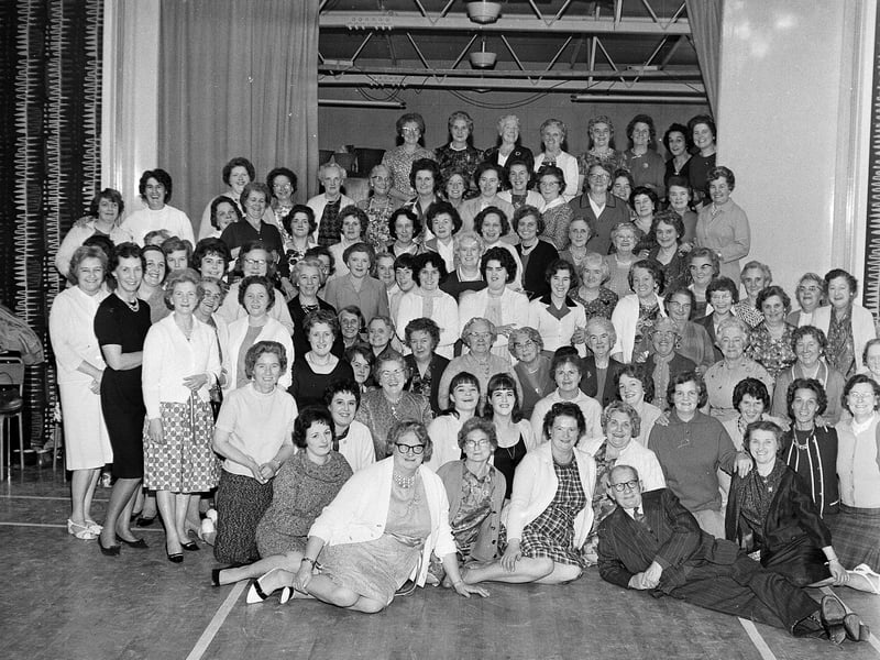 A Halloween party held by Hutchinson Moat and Chesser Community Association in St Cuthberts School Hall in 1964.