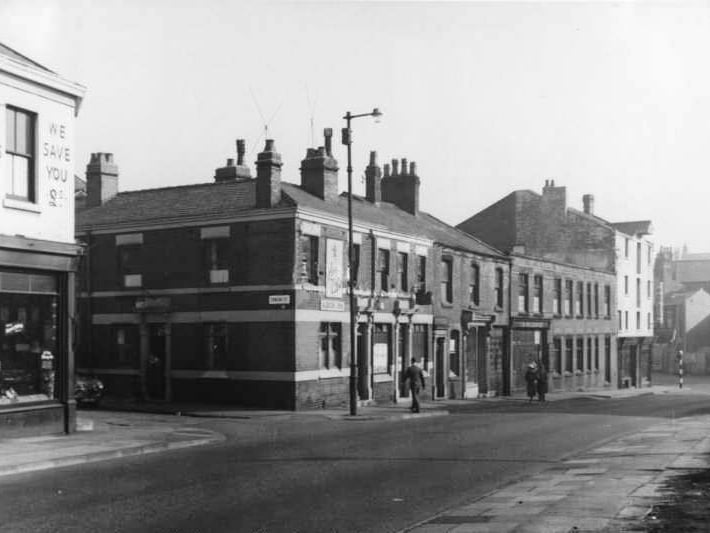 The Albion Inn was located on Park Road, Preston. This picture was taken in 1960 and looks south towards the entrance with Church Street before demolition took place. Picture courtesy of Lancashire County Library and Information Service and Preston Digital Archive.