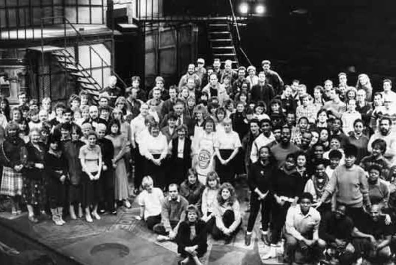 Staff at Sheffield's Crucible Theatre in February 1986