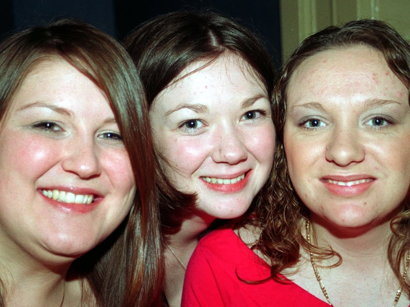 Katie Stevenson, Natalie Brierley and Emma Derby at the Lloyds No.1 Cafe, on Division Street, Sheffield, in 2003