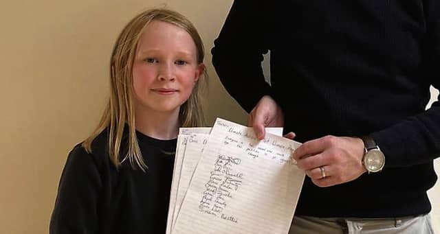 Beth O'Reilly with her School Principal Barry Quinn.