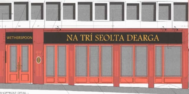 An architect's impression of how the front of the Eglinton Street pub would look.