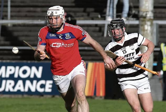 St Thomas' Shane Cooney breaking away from Matthew Tarpey of Turloughmore in the county final. The Galway champions face Ballygunner in the All-Ireland Club semi-final on Saturday.