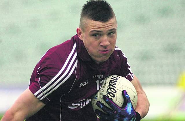 Damien Comer who was in top form for Annaghdown in their big opening round senior football championship win over An Leitir Mór.