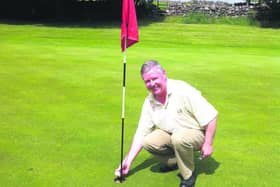 Paddy Coyne with the European Tour champion's ball that made a hole-in-one in Tuam, Co Galway