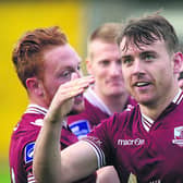 Galway FC striker Vinny Faherty who struggled to make much headway against Dundalk in Friday night's Ford FAI Cup tie at Oriel Park.
