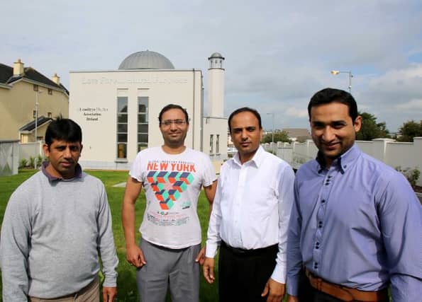 Fakhar-Ud_Din, Chaudry Zahid, Tanvir Ahmed and Dr. Mamoon Rashid outside Galway Mosque.
Picture: Hany Marzouk