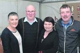 There was a huge turnout last Saturday night in the Abbey Inn for a Galway Hospice fundraising event in memory of the late Christina Mannion (nee Lally), Abbeyknockmoy. Pictured at the function were: Mary Mannion, Micheál Lally, Bernie Delaney and Padraig Moran, Abbeyknockmoy. Photo: Johnny Ryan Photography.