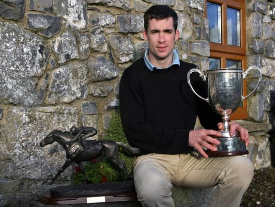 Beagh's Derek O'Connor who has made horse racing history by becoming the first jockey to ride 1,000 Point-to-Point winners.