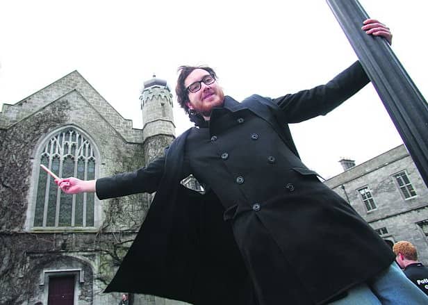 NUI Galway student Billy Stewart playing the character of Harry Potter at last year’s Potterfest, Ireland’s only Harry Potter convention.