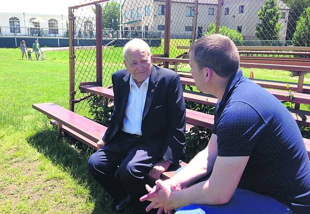 Dara Ó Cinnéide interviewing Carna native Colie Lydon from Boston club, Connemara Gaels for the new TG4 documentary, GAA USA.