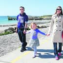 Maoiliosa Atkinson from Loughrea and now living near Sydney in Australia, with her daughter Kate, her brother Oliver Hynes, Loughrea and their cousin Mary Lou Hynes from Castlegar (right) while taking a stroll on the Salthill promenade during the sunshine.