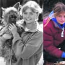 Tanya Tarpey with her dog at the Connemara Pony Show in Clifden and (right) Hazel Tarpey on the beach in 2010.