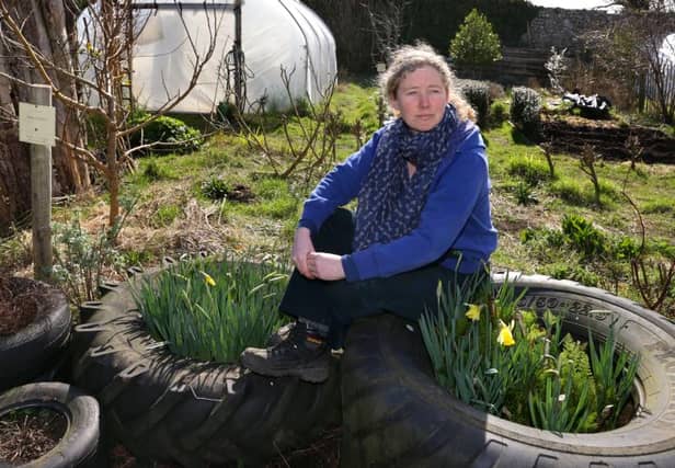 Lynn O'Keeffe-Lascar in the Doorus Orchard Community Garden.
