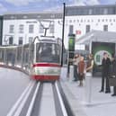 How the GLUAS would look travelling through Eyre Square.