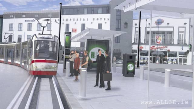 How the GLUAS would look travelling through Eyre Square.